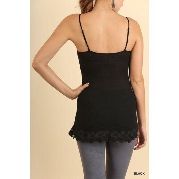 Umgee Black Ribbed Tunic Tank - Picture 4 of 7